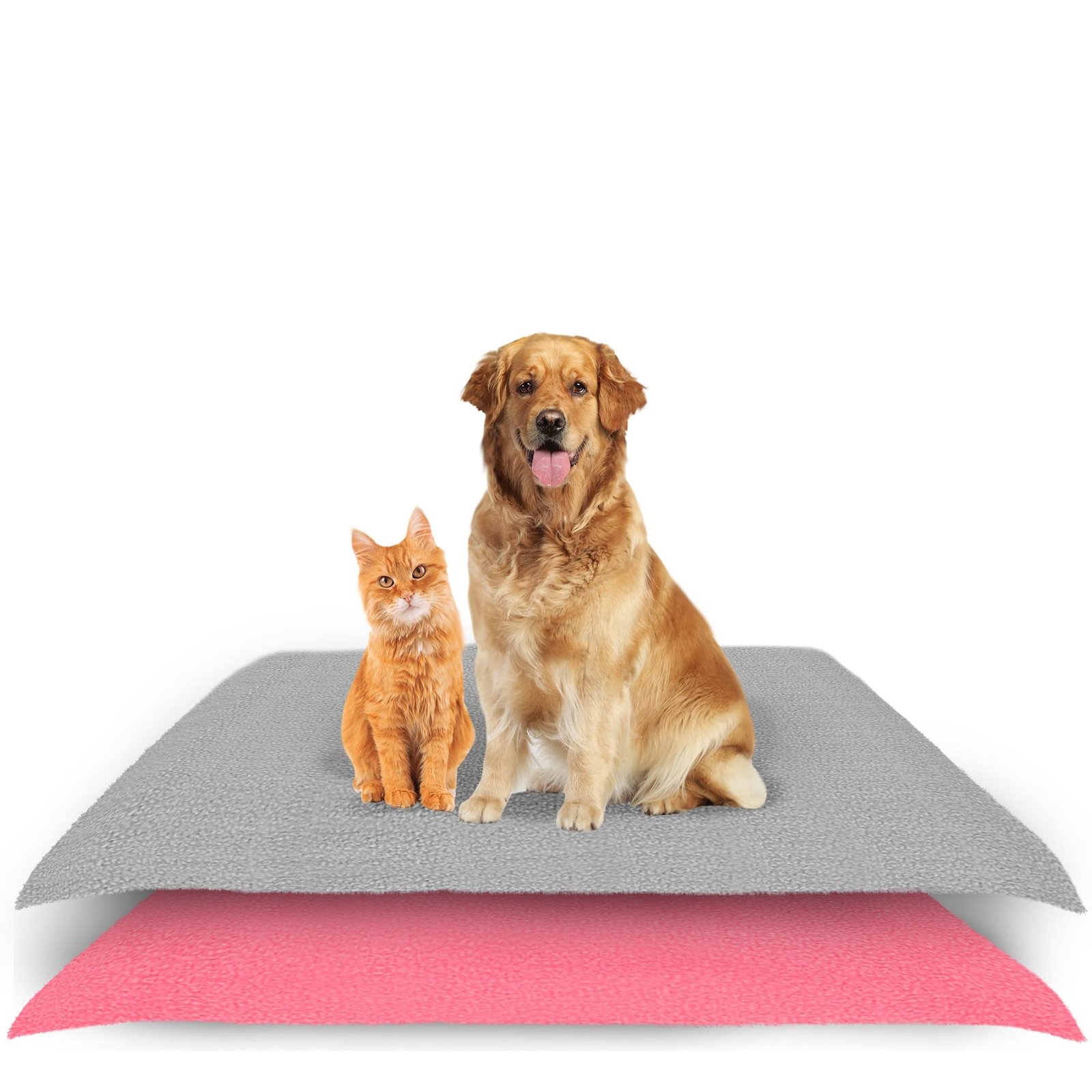Amorite Dog Potty Training Mat 100 X 70 Grey + Salmon Rose Pack of 2 (Medium)| Washable Dog Pee Pad | Super Absorbent Pet Training Pads | Non-Slip Pee Mat for Dogs and Puppies